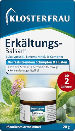 Klosterfrau Erkältungs-Balsam | 2 x 20g | Bei festsitzendem Schnupfen & Husten | Mit Eukalyptusöl, Levomenthol, D-Campher