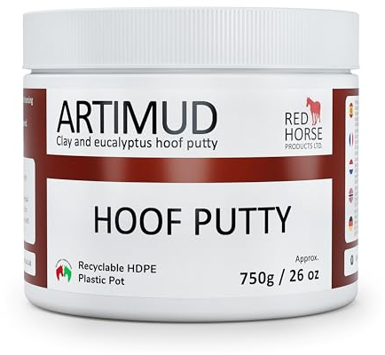 Artimud - Horse Hoof Putty for Thrush (750g) | Eucalyptus Horse Hoof Clay | Equine Frog & Sole Protection | Natural Hoof Mud | Non-caustic | All Equines | Red Horse Products