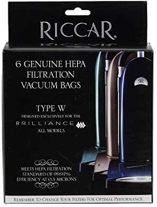 Genuine Riccar Type W Brilliance HEPA Filtration Vacuum Cleaner Bags (6 pack)
