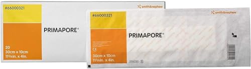 Smith & Nephew Adhesive Dressing Primapore 4 X 11.75 Polyester Rectangle Tan Sterile (#66000321, Sold Per Pack) by Primapore