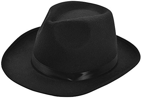 Bristol Novelty BH627 Wollfilz-Gangsterhut, für Herren, schwarz, Einheitsgröße Halloween