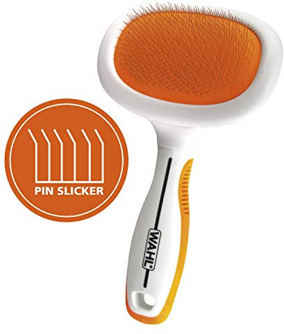WAHL Premium Large Pet Slicker Brush with Ergronomic Rubber Grips for Comfortable Brushing of Dogs and Cats - Model 858407