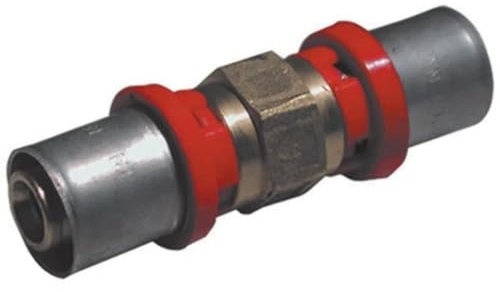 Raccordo diritto doppio 32mm per tubo multistrato a pressare