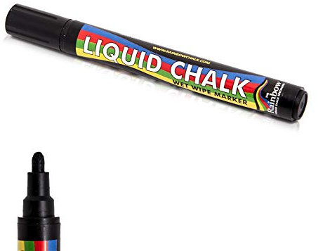 Liquid Chalk Marker Pen Black - 5mm Bullet Nib