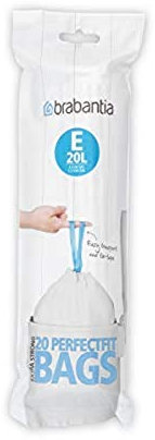 Brabantia Perfectfit Garbage Bags, White, 20 Litre, 20-Piece