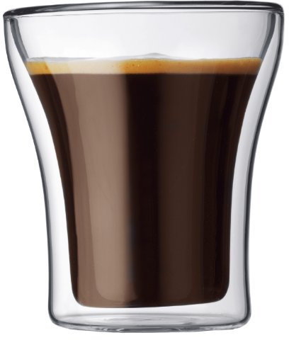 Bodum ASSAM 2-teiliges Kaffeeglas-Set (Doppelwandig, Mundgeblasen, Spülmaschinengeeignet, 0,2 liters) transparent