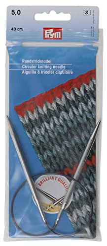 Prym 212160 cirkulära stickor mässing silver 40 cm 5,00 mm