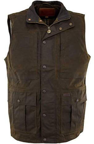 Outback Trading Company Men's 2049 Deer Hunter Waterproof Breathable Cotton Oilskin Vest, Bronze, X-Large