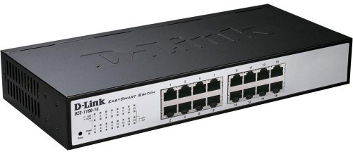 D-Link DES-1100-16 - Switch Smart 16 Puertos de Nivel 2, VLAN, 802.1Q, QoS avanzado, gestión SNMP, detección de bucles