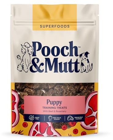 Pooch & Mutt - Puppy Jerky Training Treats, Grain Free Dog Treat Suitable for All Ages, Beef Jerky for Dog Training, Pack of 1x80g (packaging may vary)