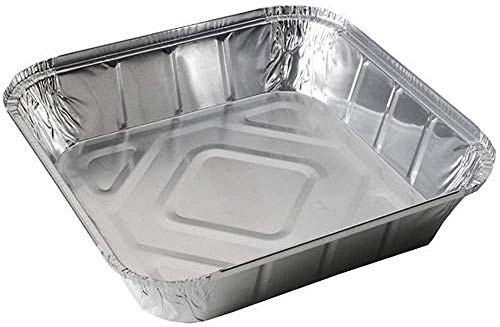 50 LARGE ALUMINIUM FOIL FOOD CONTAINERS TRAYS 9''x9x2'' with Lids