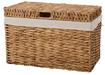 VIVANNO Panier à linge Coffre à linge en jacinthe d'eau naturelle Wanda - 45 x 70 x 44 cm