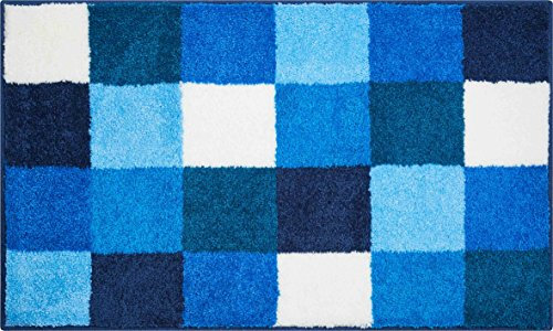 Grund Badteppich 100% Polyacryl, ultra soft, rutschfest, ÖKO-TEX-zertifiziert, 5 Jahre Garantie, BONA, Badematte 70x120 cm, blau