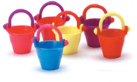 Dolls House 6 Children's Beach Buckets Summer Sand Castle Accessory