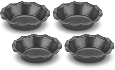 Cuisinart 4 Piece Fluted Tartlet Pan Set, Mini, Steel Gray