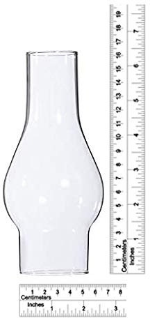 B&P Lamp SMALL 2 1/8 Inch Base by 6 1/2 Inch Tall Clear Glass Chimney for Oil Lamps and Antique Style Lighting