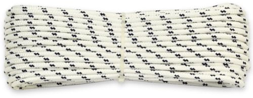 Corderie Italiane 006000426 Treccia mare multiuso giardino e fai da te, stabilizzato ai raggi U.V. resistente a intemperie e agenti atmosferici, 4 mm, 30 mt, colore bianco con spia blu