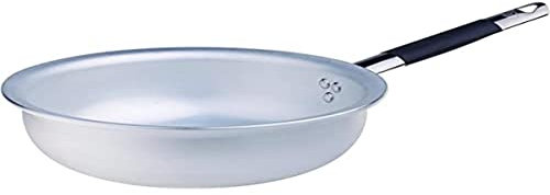 Pentole Agnelli ALMC1111BMC28 Padella Salta Pasta e Riso, in Alluminio, Spessore 5 mm, con Manico Tubolare in Acciaio Inossidabile, 28 cm, Argento