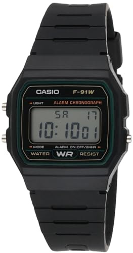 Casio F-91W-3DG Armbanduhr schwarz, Armband
