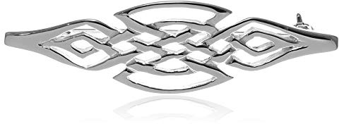 Alexander Castle 925 Sterling Silber Keltische Brosche für Frauen - Damen Brosche Pin mit Schmuck Geschenk Box - 44mm x 11mm