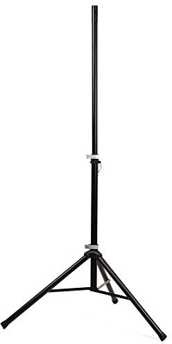 K&M 21450 Soporte para altavoz de aluminio negro con conexiones reforzadas con fibra de vidrio y trípode - transporte cómodo - ligero y duradero, hasta 40 kg
