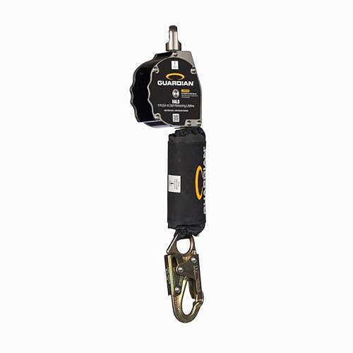 Guardian 10900 Halo Web Personal Self Retracting Lifeline (SRL) | 11 ft | Carabiner Included | Swivel Top | Steel Snap Hook | Class 1 | ANSI and OSHA Compliant