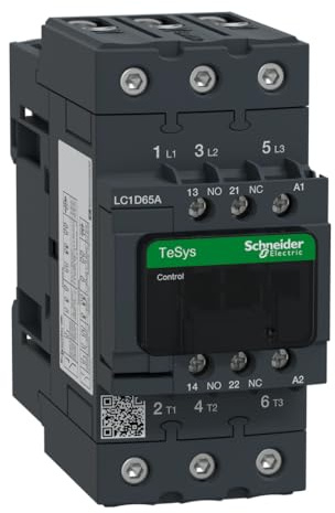 Schneider Electric TeSys Deca contactor,3P(3NO),AC-3/AC-3e,=440V 65A,120V AC 60Hz coil,LC1D65AG7