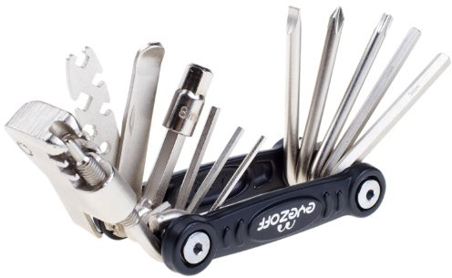 EyezOff 18-Function Folding Bicycle Multi Tool (Black/Silver) by EyezOff