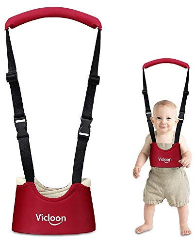 Vicloon Lauflernhilfe Gehhilfe für Baby,Einstellbare Baby Laufgeschirr mit Sicherheitsverschluss und Magischen Aufklebern,Atmungsaktiv Stehen Gehen Lernen Helfer Sicherheitsleinen für Bay 8-18 Monate