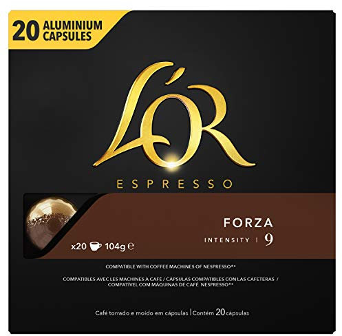 L'Or Espresso Café Forza Intensidad 9 - Nespresso Cápsulas de café de aluminio compatibles - 10 paquetes de 20 cápsulas (200 bebidas)