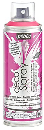 PEBEO - Peinture Acrylique en Spray - Pour la Décoration Multi Supports en Intérieur et Extérieur - Base Eau, Faible Odeur - 200 ml - Finition Phosphorescent - Coloris Rose Fluo