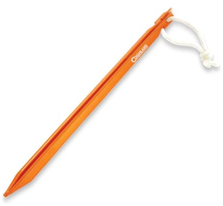 Coghlan's Ultralight Tent Stakes 9 Inch – 4 Pack - Lightweight Aluminum Pegs with Easy Pull Nylon Cord for Camping, Hiking, and Backpacking; Durable Outdoor Gear for Secure Tent Setup
