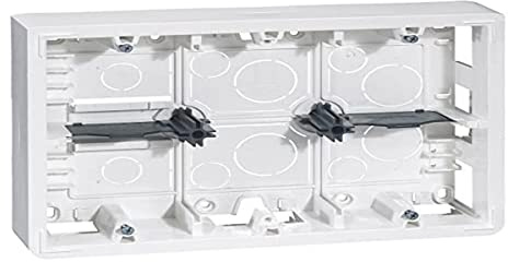 Legrand 080276 Cadre Saillie Profondeur 46mm Mosaic pour 2x6, 2x8 ou 2x3x2 Modules et Support