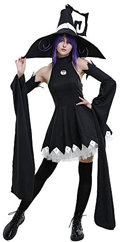 miccostumes Women's Costume Cat Witch Cosplay Dress Set Medium Black