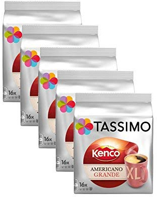 Paquete de 5 discos 16 T de café Kenco Americano, de Tassimo
