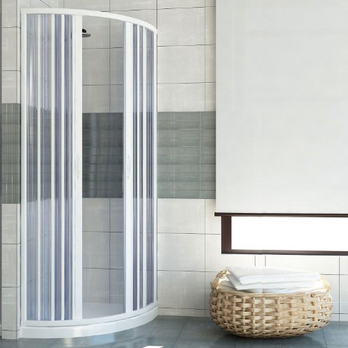 Mampara de Ducha 70x90 CM Semicircular de PVC mod. Scorpione con apertura Central