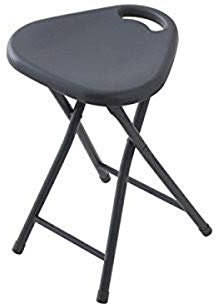 FERIDRAS 868005 Sgabello Pieghevole, Acciaio, Grigio, 31x46.5x31 cm