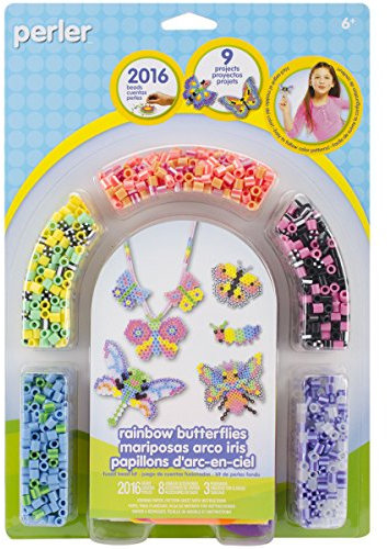 Perler - Rainbow Butterflies Activity Kit - Fused Bead Kit Beads for 6 Plus - Arch Blister - 9 Magical Projects - 2016 Beads - Kids Toys