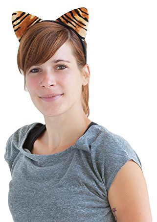 Oblique Unique® 1x Haarreif Tiger Ohren Dress Kostüm Accessoire für Damen Frauen Fasching Karneval