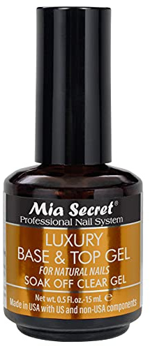 Mia Secret Luxury Base and Top Coat - Clear Gel Polish - 15ml - High Gloss - Gelux Compatible