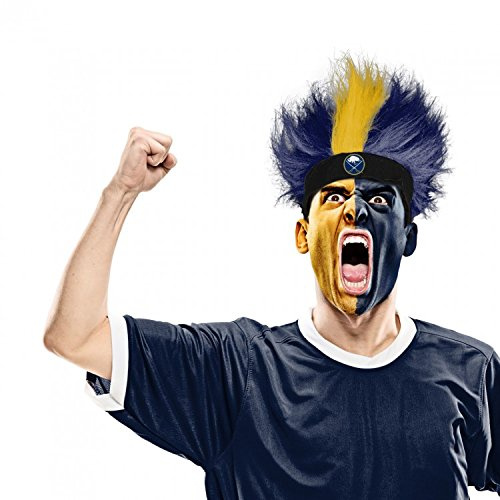 NHL Buffalo Sabres Fuzzy Head Wig, 10.5-Inch x 6-Inch, blue