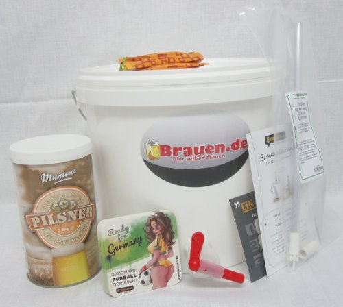Bierbrauset Premium Pilsner – Pilsener selber brauen (10 Liter) –Ideal für Brauset Anfänger oder als Bier Geschenk, inklusive Brauanleitung