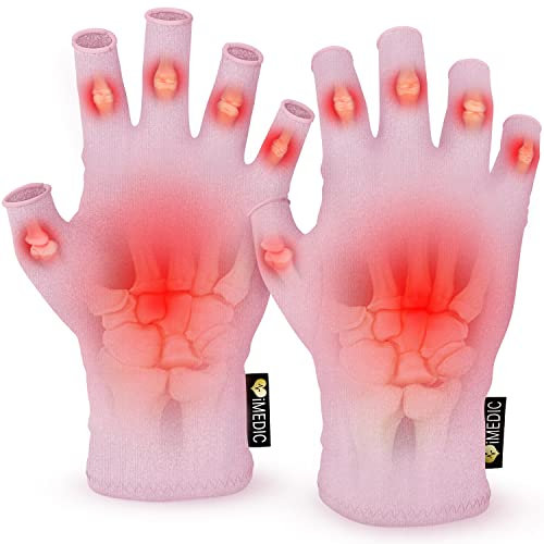 iMedic Arthritis-Handschuhe für Damen & Herren, 1 Paar Kompressionshandschuhe für Arthritis-Schmerzlinderung, fingerlose Handschuhe für Damen und Herren, Arthritis-Handschuhe für Männer und Frauen