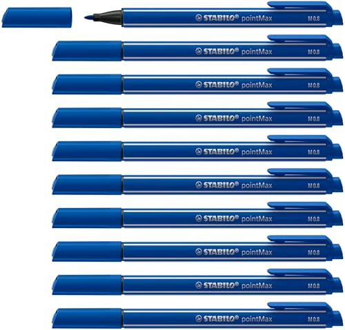 Nylonspetspenna - STABILO pointMax ask med 10 Ultramarin