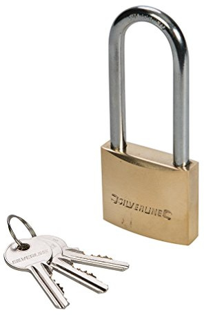 Silverline Tools MSS03L - Candado de latón con arco largo (40 mm)