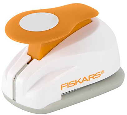 Fiskars Medium Lever Punch, Circle, Plastic, White/Orange