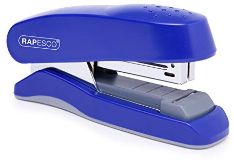 Rapesco 1143 Flat Clinch Half Strip Stapler, 25 Sheet Capacity, Blue
