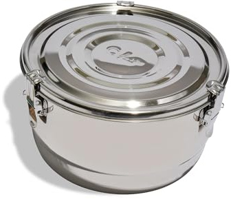 CVAULT Boveda 4-Liter-Behälter | Aushärte- und Aufbewahrungsbehälter | Geruchsdicht, Luftdicht und Lichtbeständig | Edelstahl in Lebensmittelqualität | Inklusive 62% RH