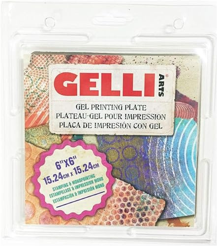 Gelli Arts 6 x 6-inch Gel Printing Plate,Transparent, 15.2 x 15.2 x 15.2 cm
