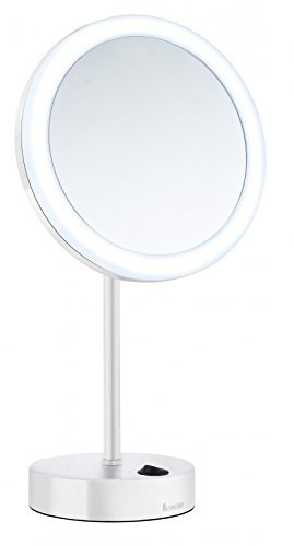 SMEDBO FK484EW Rasier-/Make-up-Spiegel-LED-Akku, Silber, 16.2 x 25 x 40.6 cm